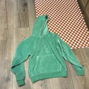 TNA Light Green Cozy Hoodie Aritzia Velour XS